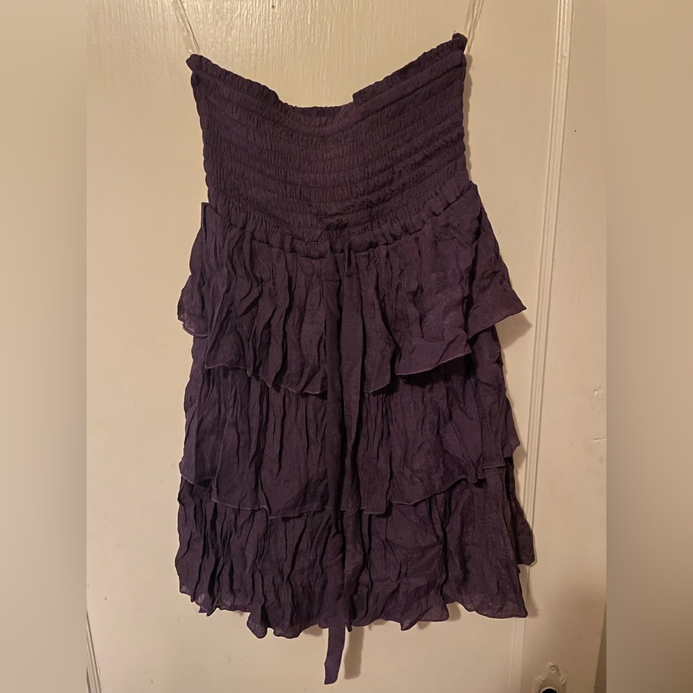 Strapless Purple Dress